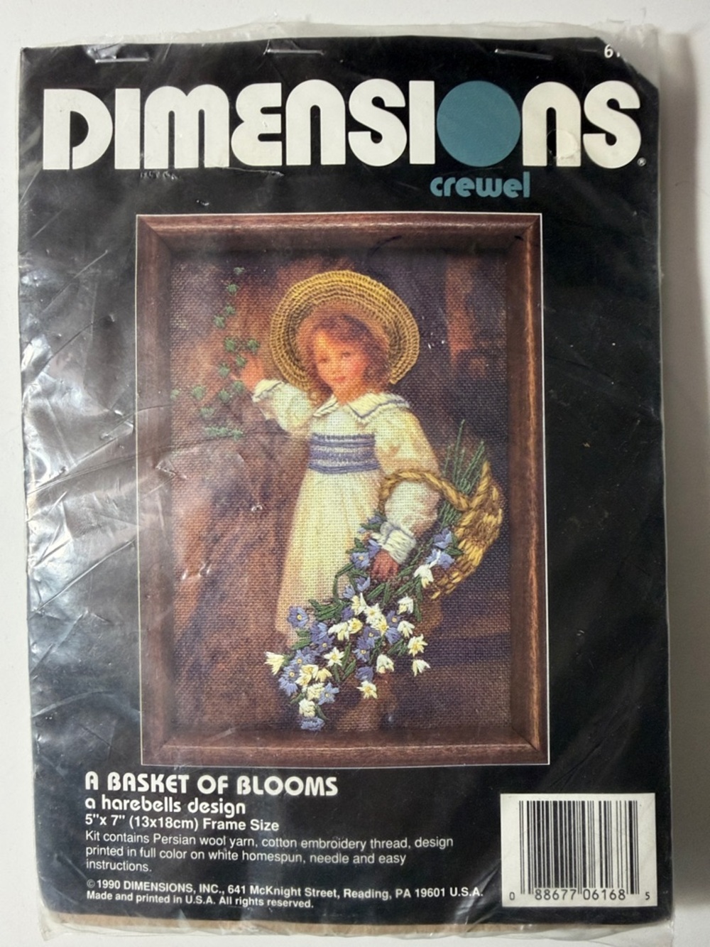 Dimensions Crewel "A Basket of Blooms" Embroidery Kit 1990